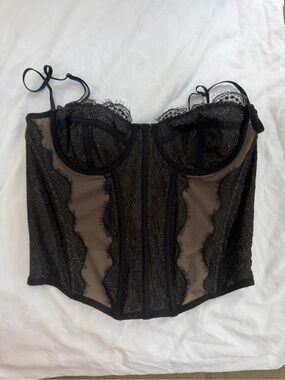 Urban Outfitters Black Lace Bustier Corset